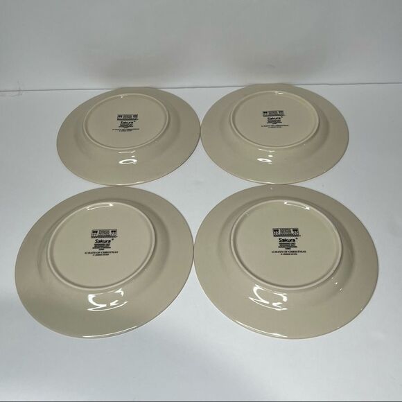 SAKURA Debbie Mumm12 Days of Christmas- 4 Pcs. Stoneware Dessert/ Salad Plates - Picture 7 of 7